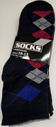 Abbott VI -- Men's Ankle Length Argyle Socks -- 3Pr Pk -- Assted