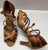 2.5" Cindy -- Women's Flare Heel Latin Sandal -- Dark Tan Satin