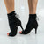 3.3" Eliza -- Women's Open Toe Lace Up Sock Bootie Dance Shoe -- Black