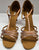 2.5" Guilia -- Flare Heel Latin Sandal with Rhinestones -- Dark Tan Satin