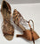 2.75" Harriet -- Women's Flare Heel Latin Sandal -- Dark Tan Satin