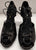 3" La Alemana -- Women's Flare Heel Latin Sandal -- Black Satin