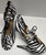 3.5" La Alemana -- Women's Flare Heel Latin Sandal -- Zebra Satin