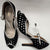 3.5" Nuevaluna -- Women's Tango Shoe -- Black/Silver Polka Dots