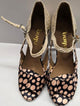 3.75" Tatiana -- Women's Latin Ballroom Sandal -- Gold Polka Dot