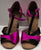 2.5" Trini -- Women's Latin Ballroom Sandal -- Fuschia/Black Satin