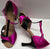 2.5" Trini -- Women's Latin Ballroom Sandal -- Fuschia/Black Satin