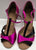 2.5" Trini -- Women's Latin Ballroom Sandal -- Fuschia/Black Satin