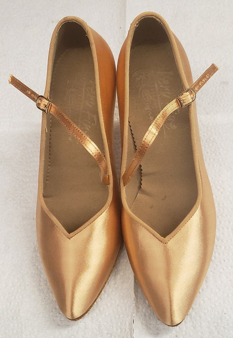 Yoga Socks,Ballet Shoes,Ballet Pointe Shoes with Genuine Leather Sole Women  Satin with Ribbons for Professional Ballerina (Color : Satin Gold, Shoe